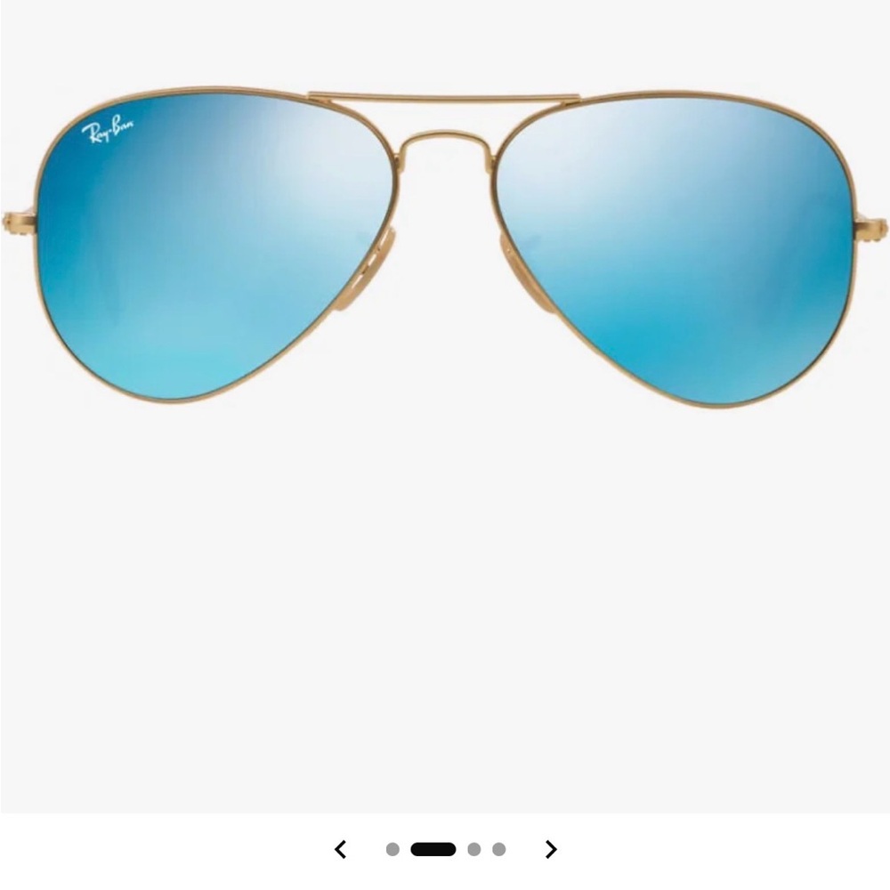 Ray-Ban Aviator Sunglasses with Blue Lenses and Gold Frame